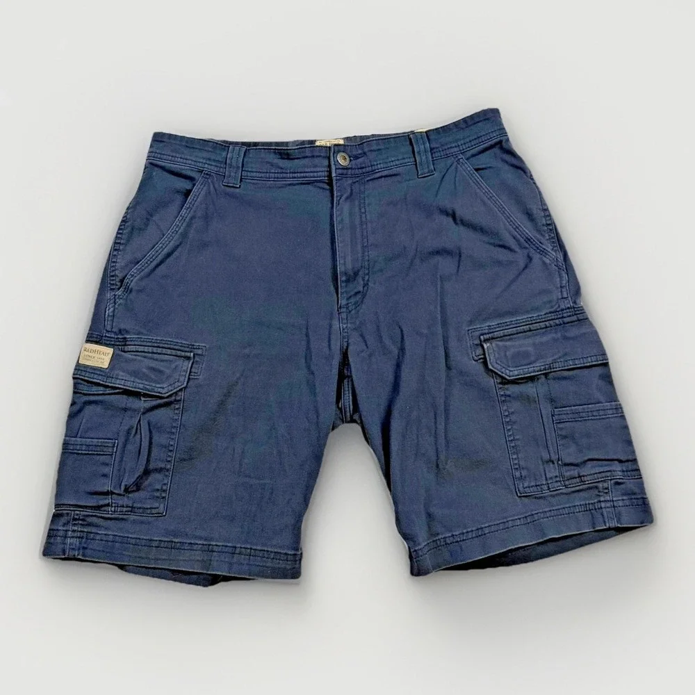 RedHead Cargo Shorts Mens 34 Navy Blue Cotton Twill Multi-Pocket Outdoor Casual‎
